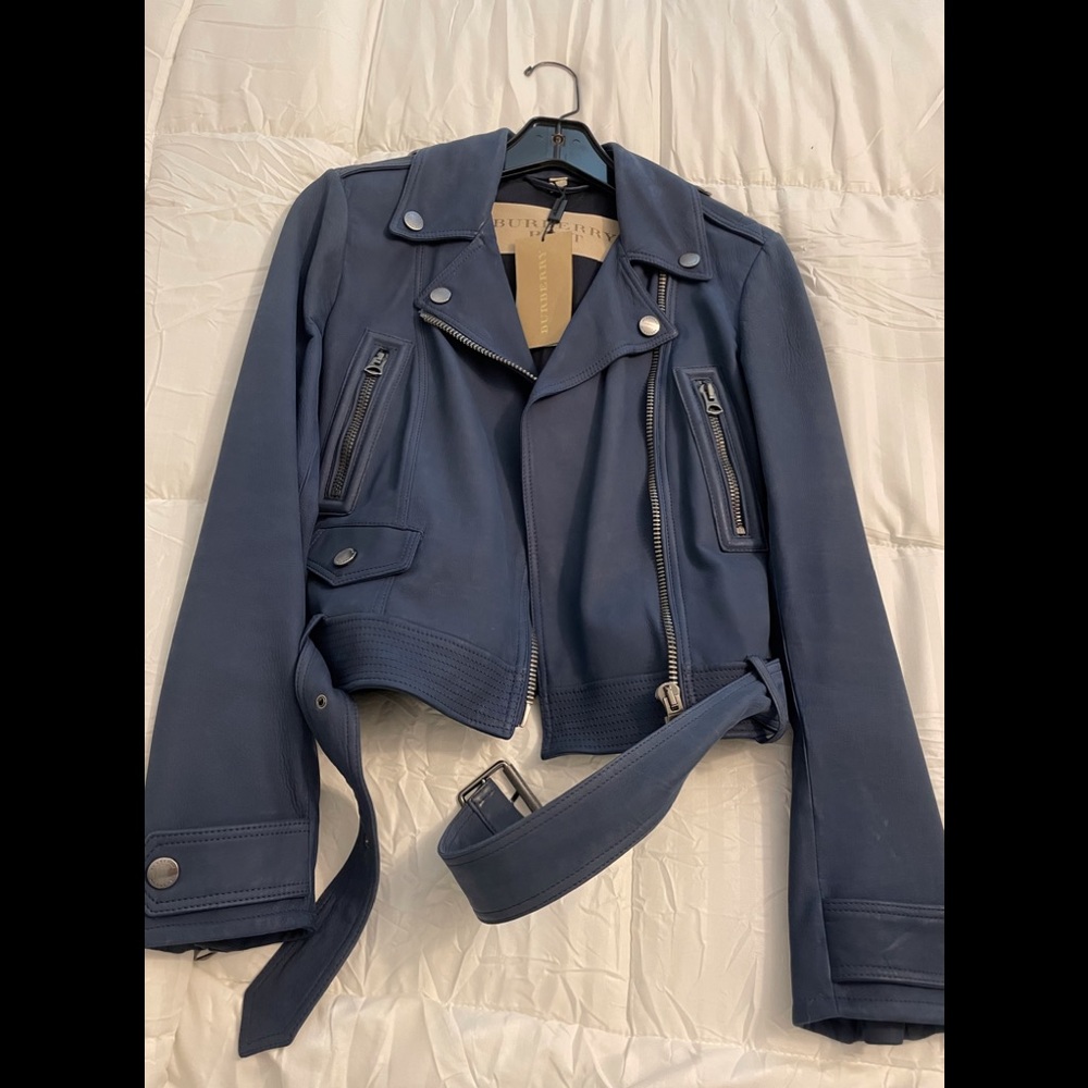 $2,195 BURBERRY LEATHER JACKET- NEW/AUTHENTIC!
